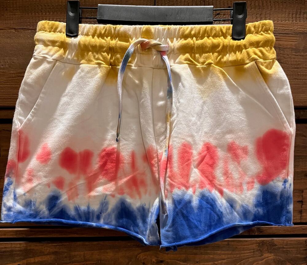 BEACH RIOT Cut Off short In Primary Dip Dye Women's Sz L NWT
